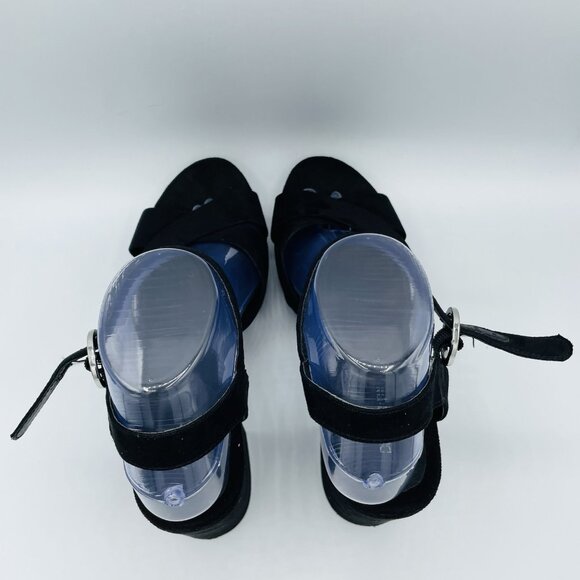 Divided H&M Shoes Womens Size 8 Black Heels Sandals Ankle Strap Buckle Strappy - Picture 8 of 13